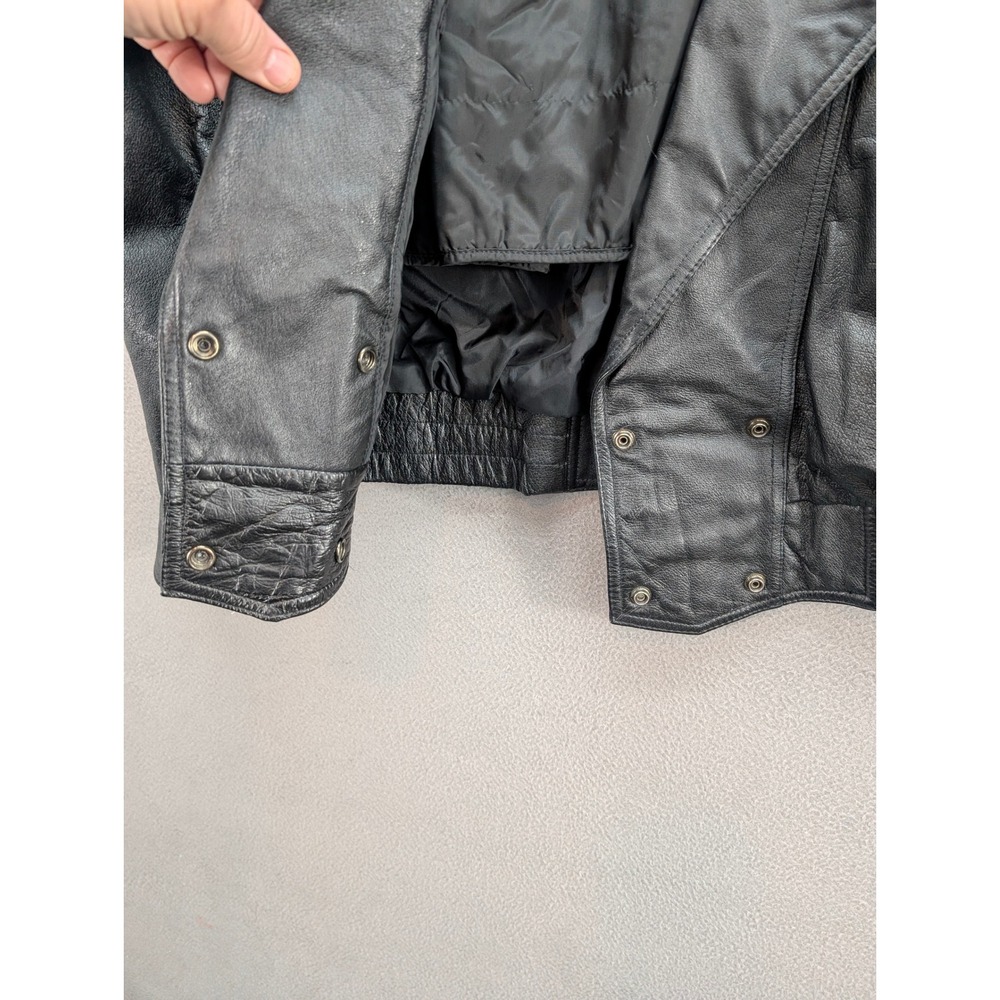 Vintage Wilson's Leather Bomber Jacket Black Thinsulate Size M Biker Motorcycle - Picture 10 of 16